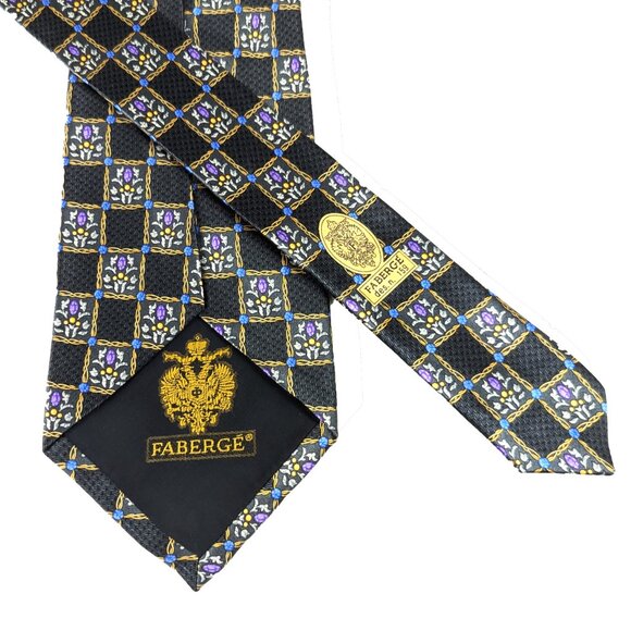 Faberge Silk Tie with Faberge Egg pattern limited edition design #159, like new - Picture 1 of 8